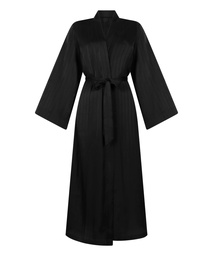 Kimono à rayures en satin - Noir