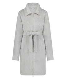 Peignoir Zip Fleece - Gris, Gris, coloris
