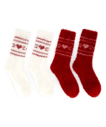 Lot de 2 Paires de Chaussettes Cosy - Rouge, Rouge, coloris