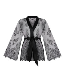Kimono tout en dentelle - Noir