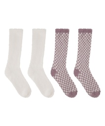 Lot de 2 Paires de Chaussettes Cosy - Violet, Violet, coloris