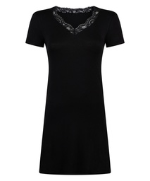Chemise de nuit en jersey - Noir, Noir, coloris
