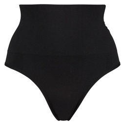 String raffermissant taille haute sans coutures - Noir, Noir, coloris