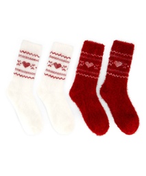 Lot de 2 Paires de Chaussettes Cosy - Rouge, Rouge, coloris
