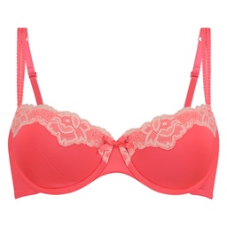 Secret Lace Padded Underwired Bra - Red, Rouge, coloris