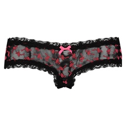 V-shaped Brazilian knickers mesh - Black, Noir, coloris
