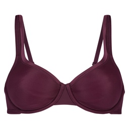 Satin Fleece Non-Padded Underwired Bra - Purple, Violet, coloris