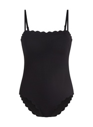 Maillot de bain Bandeau Scallop - Noir, Noir, coloris
