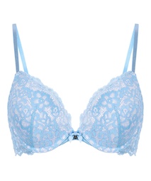 Marine Padded Push-Up Underwired Bra - Blue