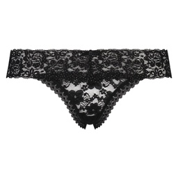 Foiled Extra Low Thong - Black, Noir, coloris