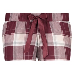 Checked Twill Shorts - Red, Rouge, coloris
