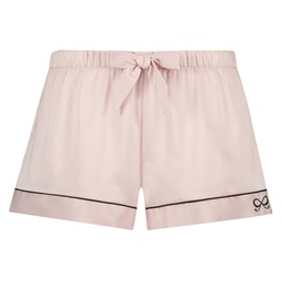 Satin Lace Pyjama Shorts - Pink, Rose, coloris