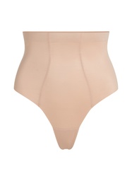 String taille haute avec gaine sculptante en dentelle scuba - Beige, Beige, coloris