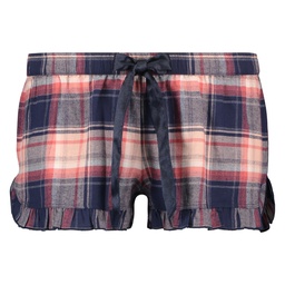 Checked Twill Shorts - Blue, Bleu, coloris