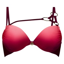 Padded Underwired Push-Up Bikini Top Doutzen - Pink, Rose, coloris