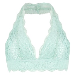 Halter Lace Bralette - Green, Vert, coloris