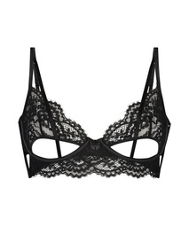 Eve Non-Padded Longline Underwired Bra - Black, Noir, coloris