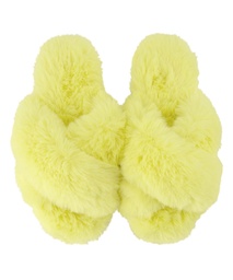 Pantoufles Fake Fur - Jaune, Jaune, coloris