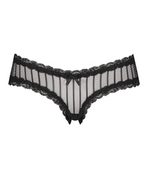 V-shaped Brazilian knickers mesh - Black, Noir, coloris