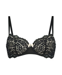 Rose Padded Underwired Bra - Black, Noir, coloris
