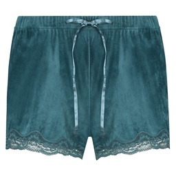 Velvet lace shorts - Blue, Bleu, coloris
