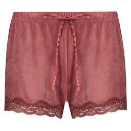 Velvet lace shorts - Pink, Rose, coloris