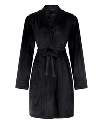 Peignoir Velours - Noir, Noir, coloris