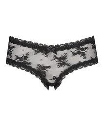 V-shaped Brazilian knickers mesh - Black, Noir, coloris