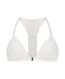 Rose Padded Triangle Bralette - White, Blanc, coloris