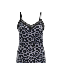 Velours Lace Cami Top - Gray, Gris, coloris