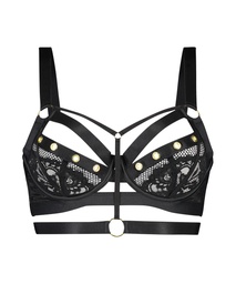 Soutien-gorge à armatures non rembourré longline Sadie - Noir, Noir, coloris