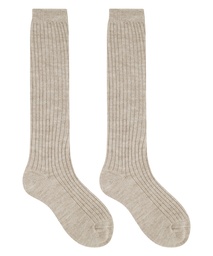 1 paire de chaussettes tricotées - Beige, Beige, coloris