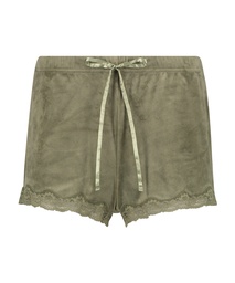 Velvet lace shorts - Green, Vert, coloris