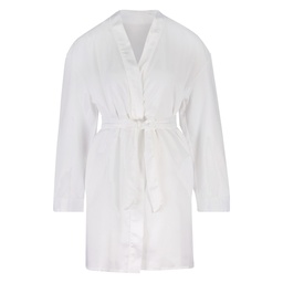 Satin Kimono Bridal - White, Blanc, coloris