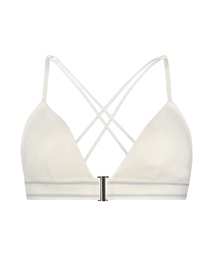 Casey cotton padded triangle bralette - White, Blanc, coloris