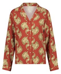 Twill Long-sleeved Pyjama Top - Pink, Rose, coloris