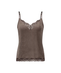 Velvet Lace Cami - Brown, Marron, coloris