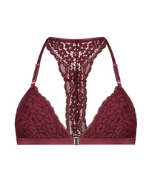 Rose Padded Triangle Bralette - Red, Rouge, coloris