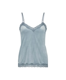 Velours Lace Cami Top - Blue, Bleu, coloris