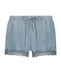Velvet lace shorts - Blue, Bleu, coloris
