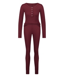 Pyjama Waffle Placket - Violet, Violet, coloris