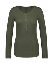 Long-Sleeved Pyjama Top - Green, Vert, coloris