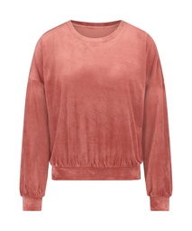 Long-sleeved Velours top - Pink, Rose, coloris