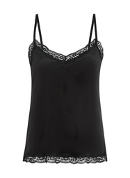 Camisole velours Dentelle - Noir, Noir, coloris