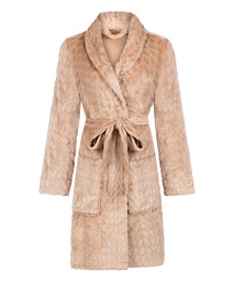 Robe de chambre courte en fleece - Beige