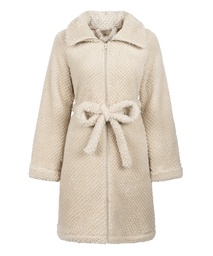 Robe de chambre en polaire à fermeture éclair - Blanc