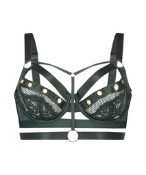 Sadie Non-Padded Longline Underwired Bra - Green, Vert, coloris
