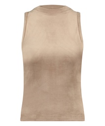 Velours Sleeveless Top - Brown, Marron, coloris
