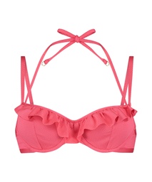 Ruffle Dreams padded underwired bikini top - Pink, Rose, coloris