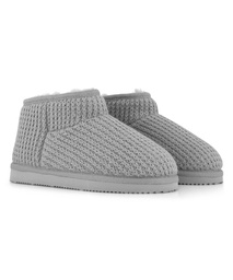 SAAR CABLE KNIT BOOT SHORT - Soft Grey Melange, Gris, coloris